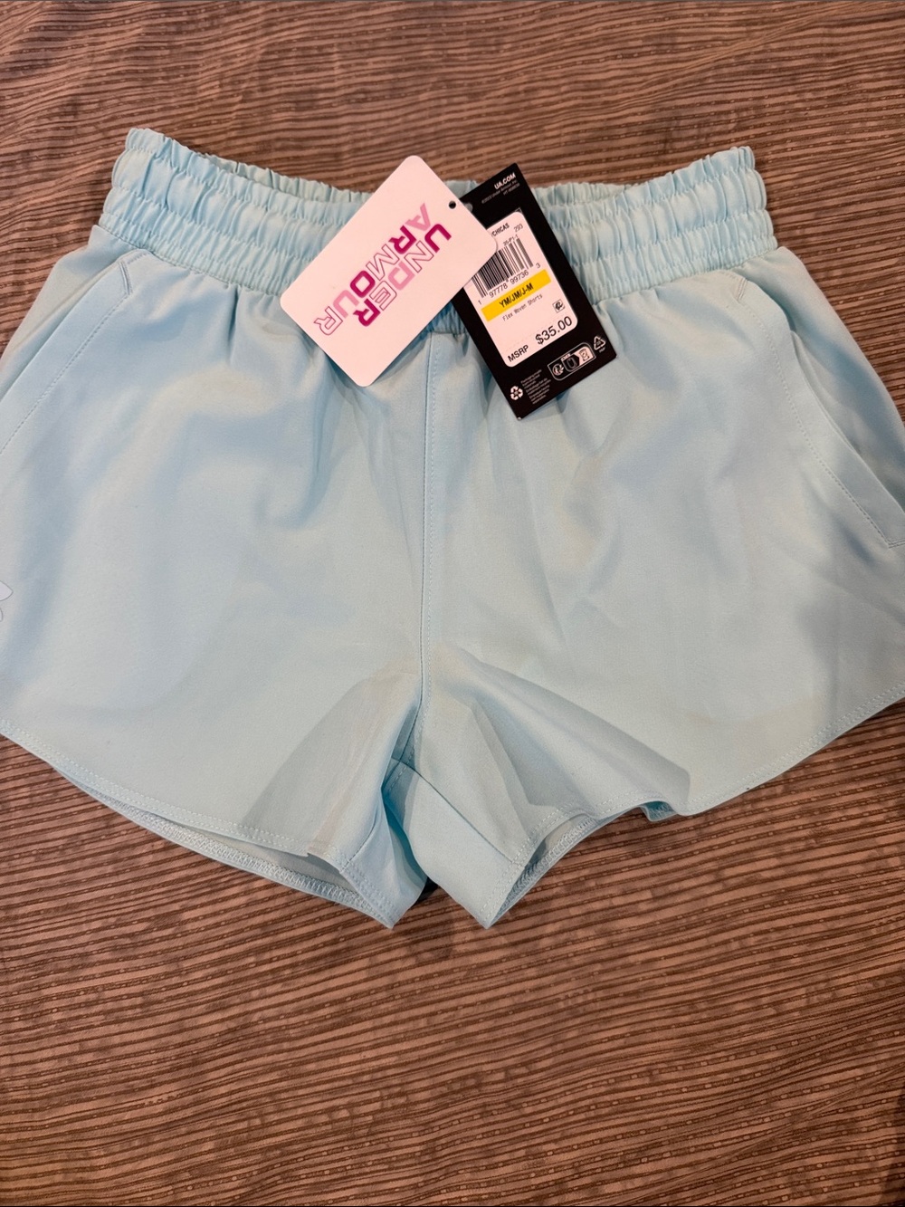 Under Armour girls Pale Blue Performance Athletic Shorts